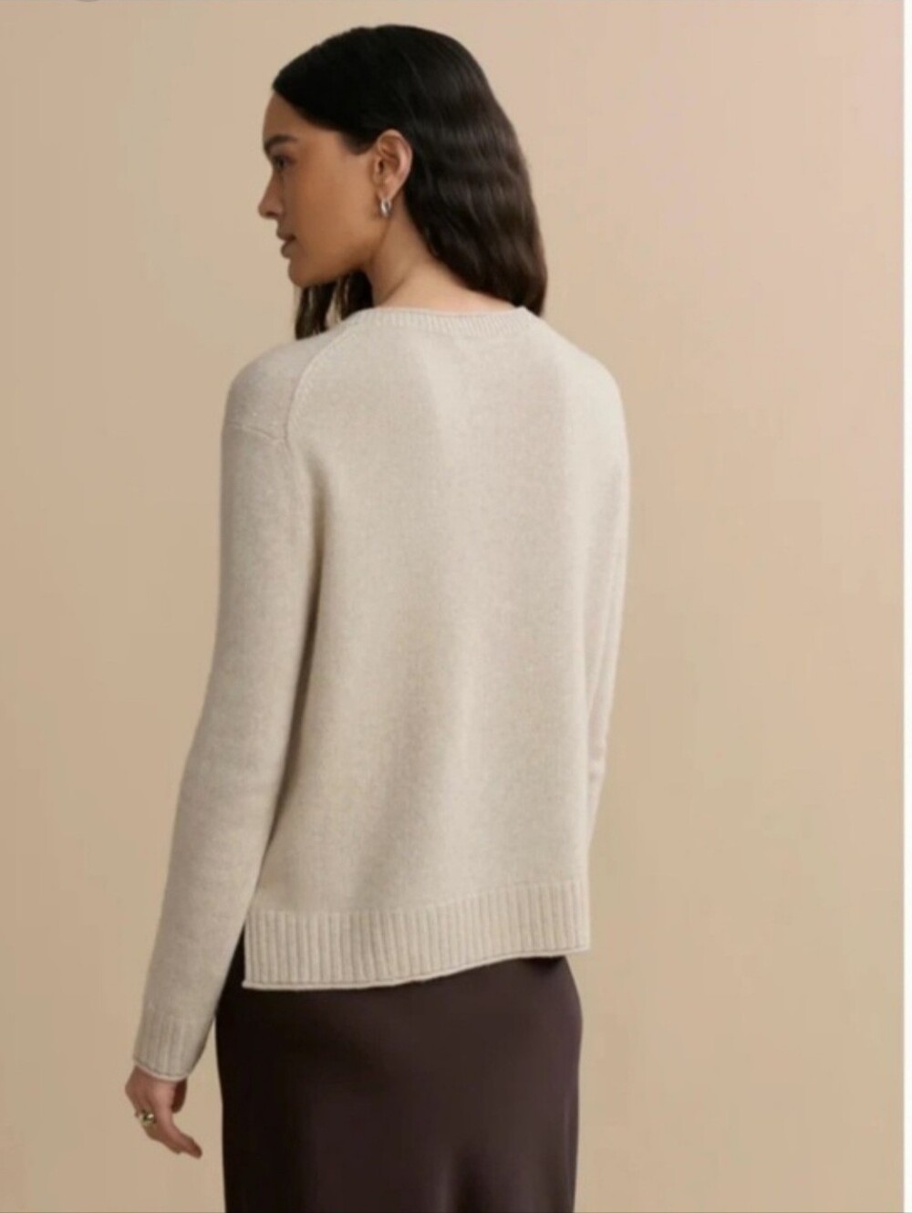 Jenni Kayne Everyday Sweater Oatmeal Wool Cashmere Blend Size S - Picture 2 of 10